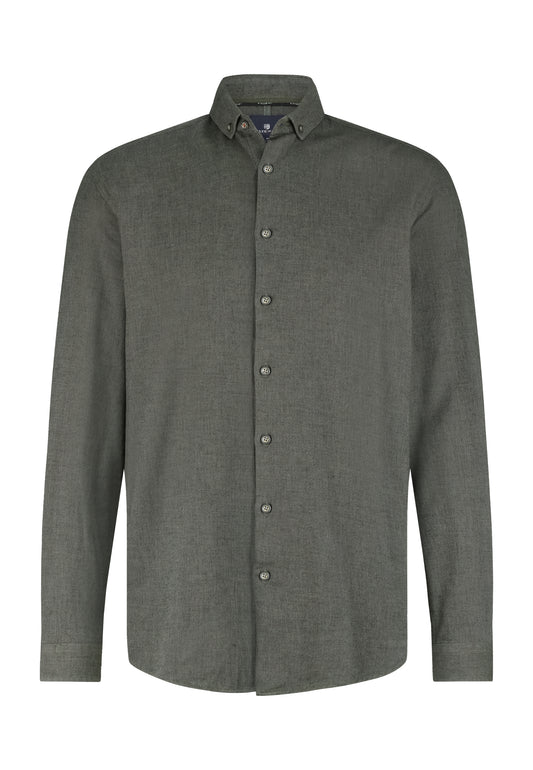 Dark green cotton regular fit shirt State of Art - 25213/3759