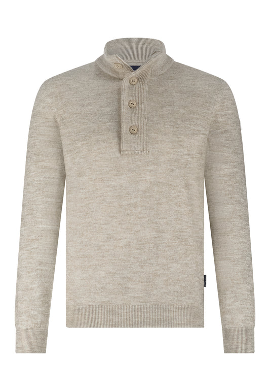 Zandkleurige pullover met ritsje State of Art - 25095/1486