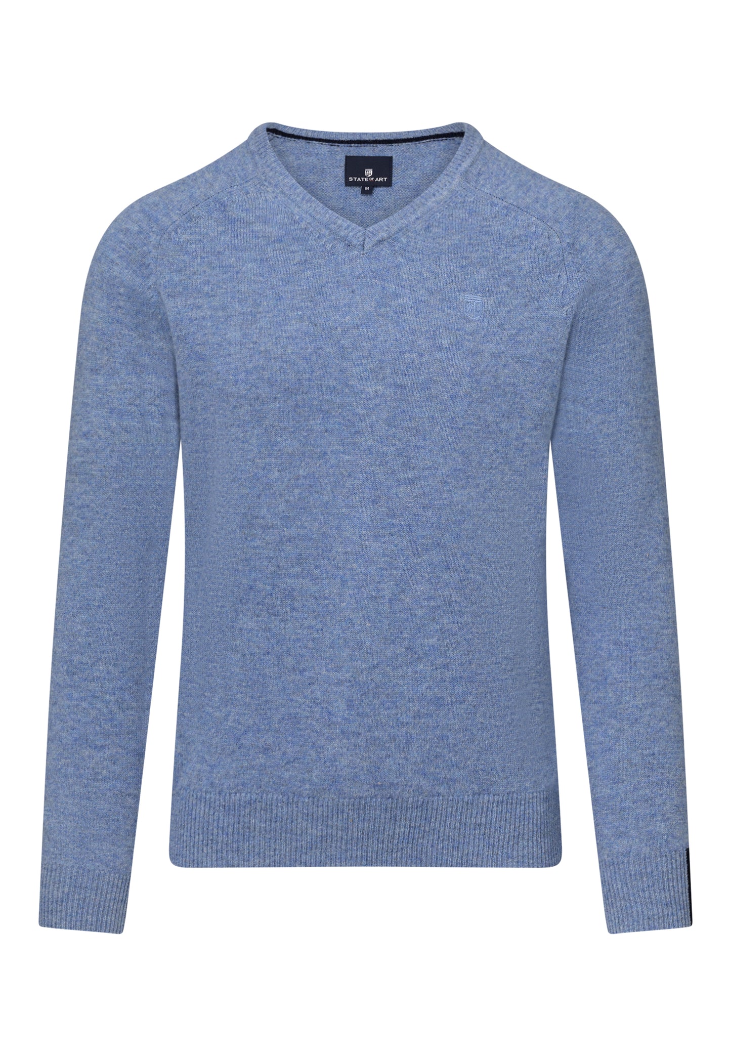 Light blue woolen V-neck pullover State of Art - 25001/5600
