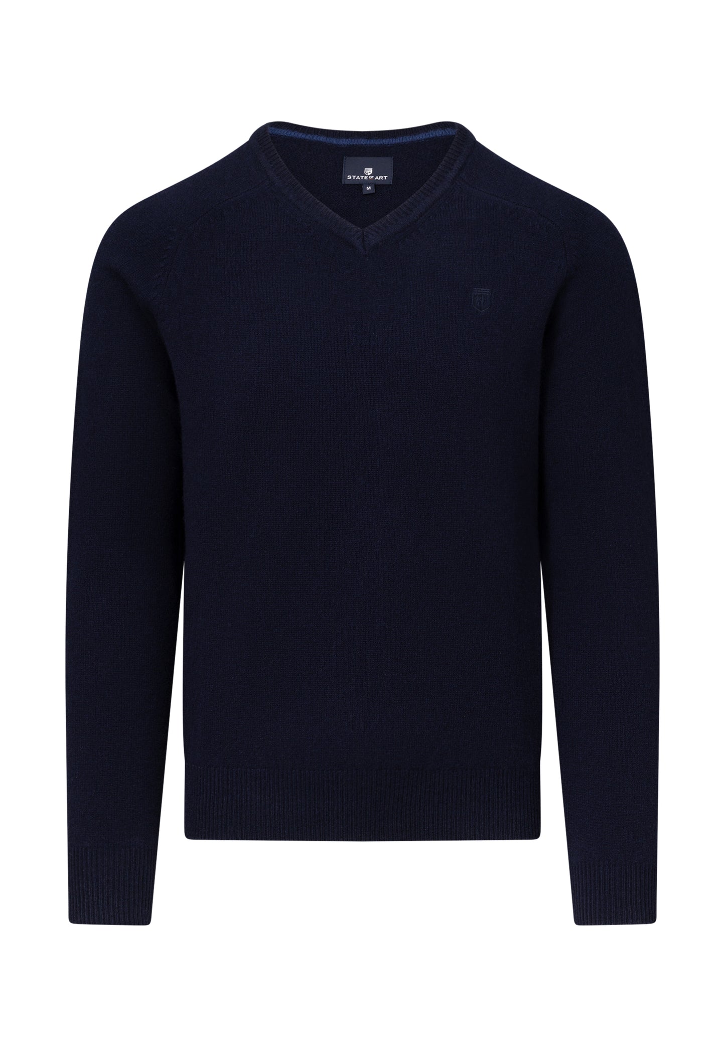 Light blue woolen V-neck pullover State of Art - 25001/5600