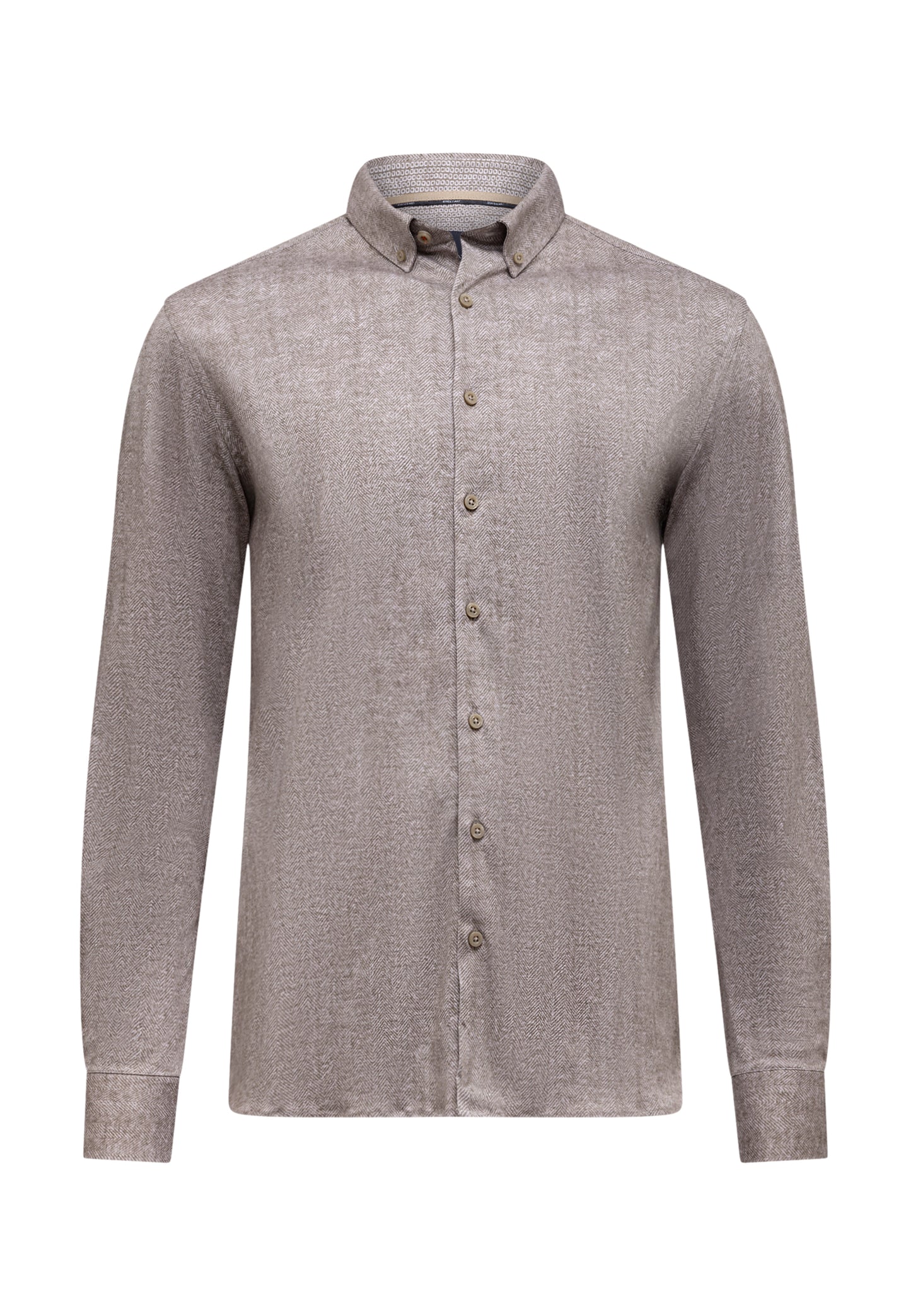 Taupe cotton regular fit shirt State of Art - 25287/8614