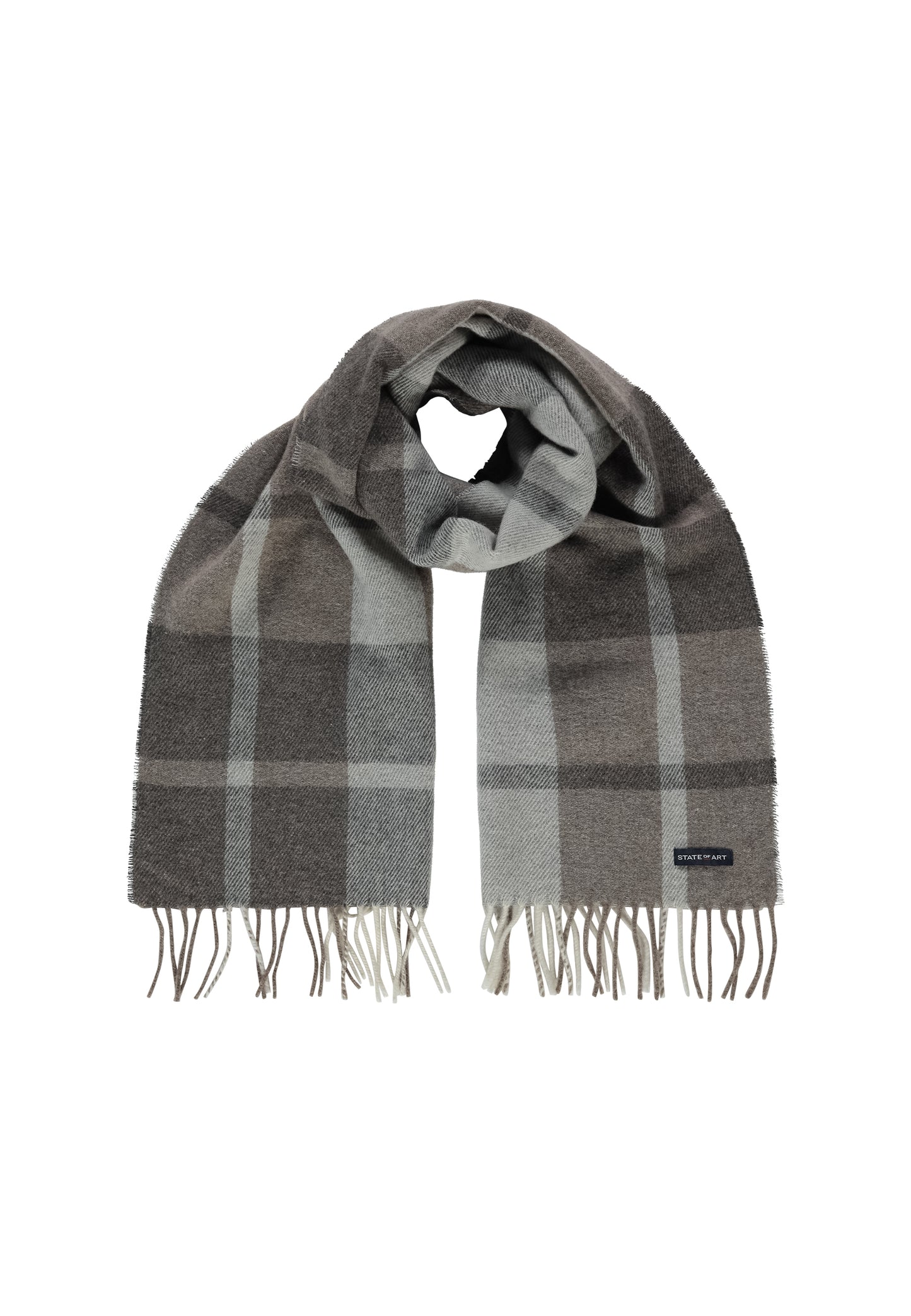 Brown checkered scarf State of Art - 25883/8816
