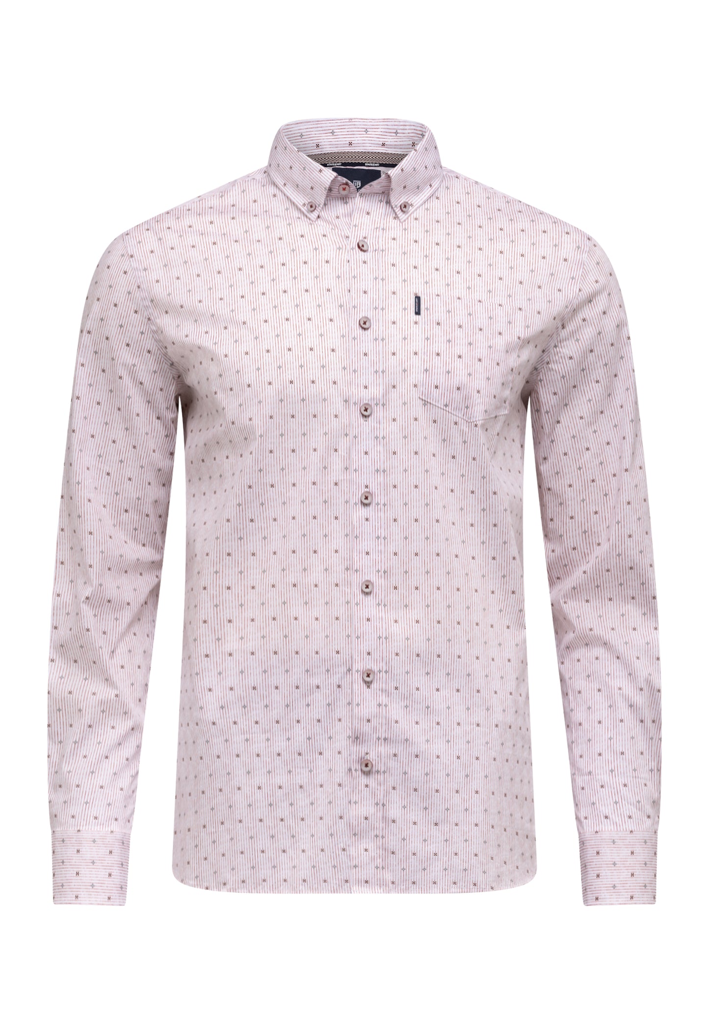 Grey striped cotton regular fit shirt State of Art - 25242/1149