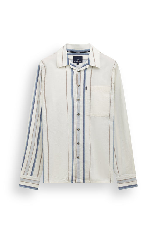 Off white striped cotton regular fit shirt State of Art - 16238/1153