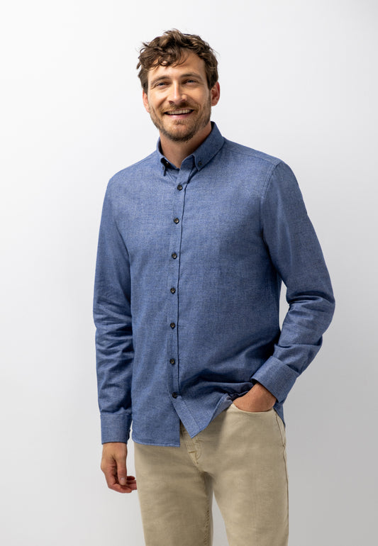 Navy katoenen overhemd met regular fit State of Art - 26210/5911