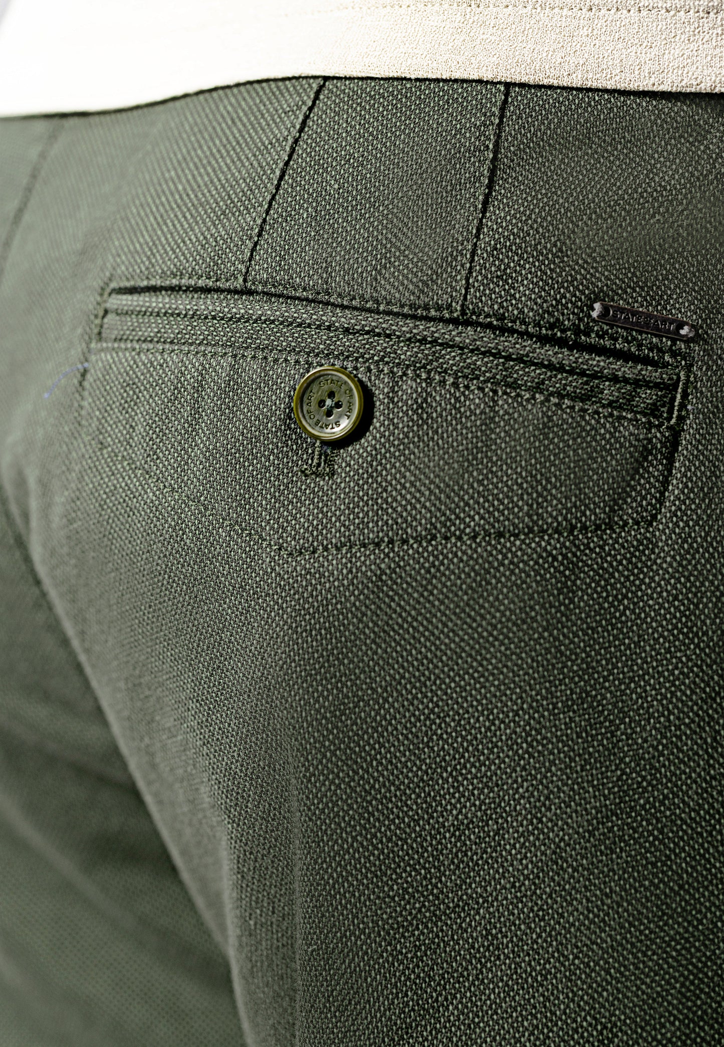 Green textured cotton shorts State of Art - 16625/3700