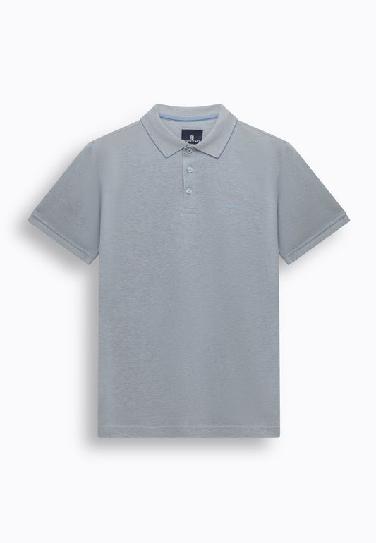 Lichtblauwe gemerceriseerde katoenen regular fit polo State of Art - 16427/5315