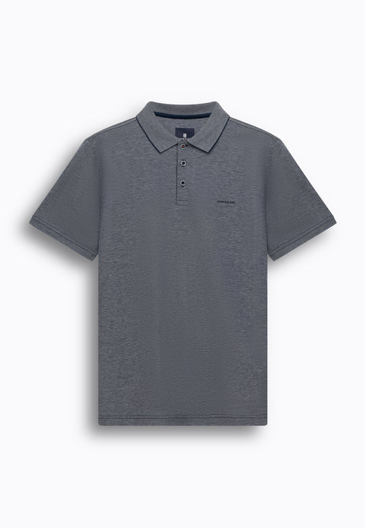 Navy gemerceriseerde katoenen regular fit polo State of Art - 16427/5815