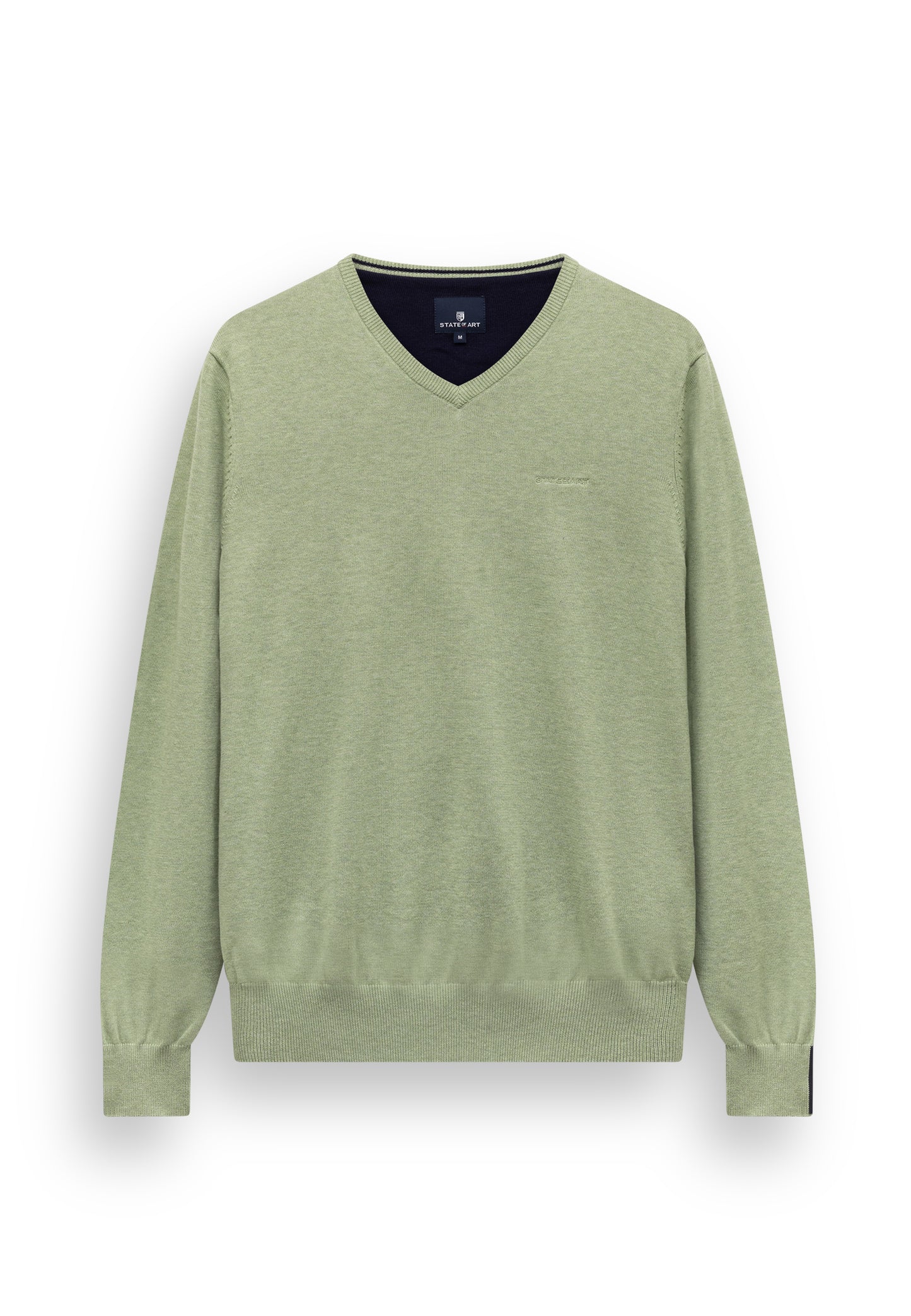 Groene katoenen V-hals trui State of Art - 16003/3100