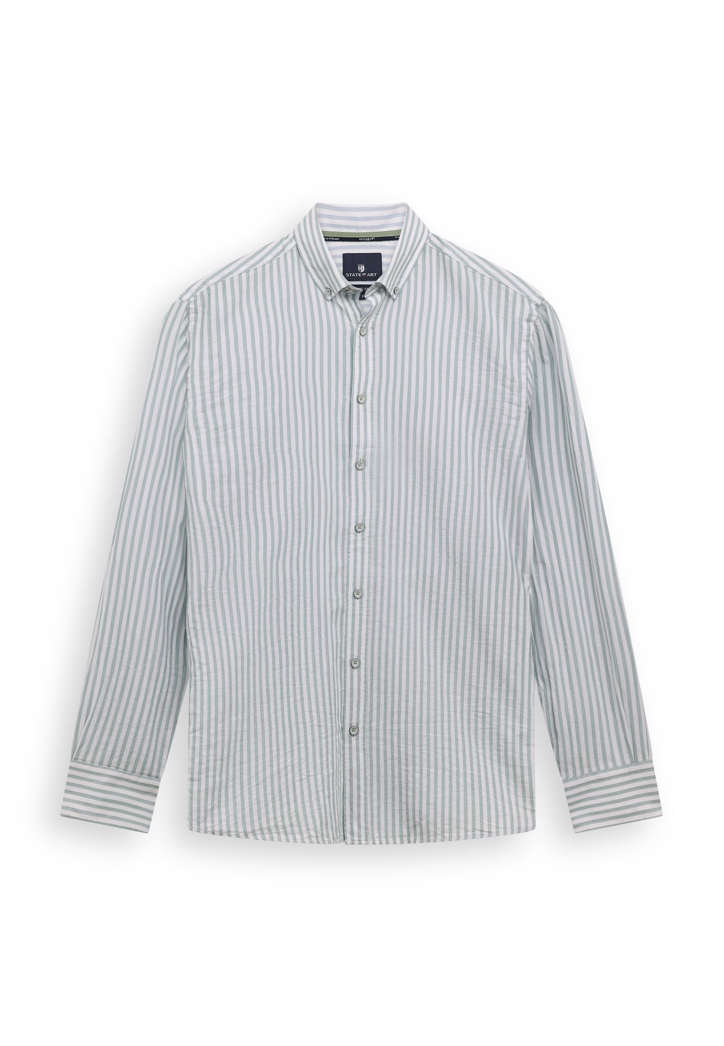 Orange striped cotton regular fit shirt State of Art - 16158/2811