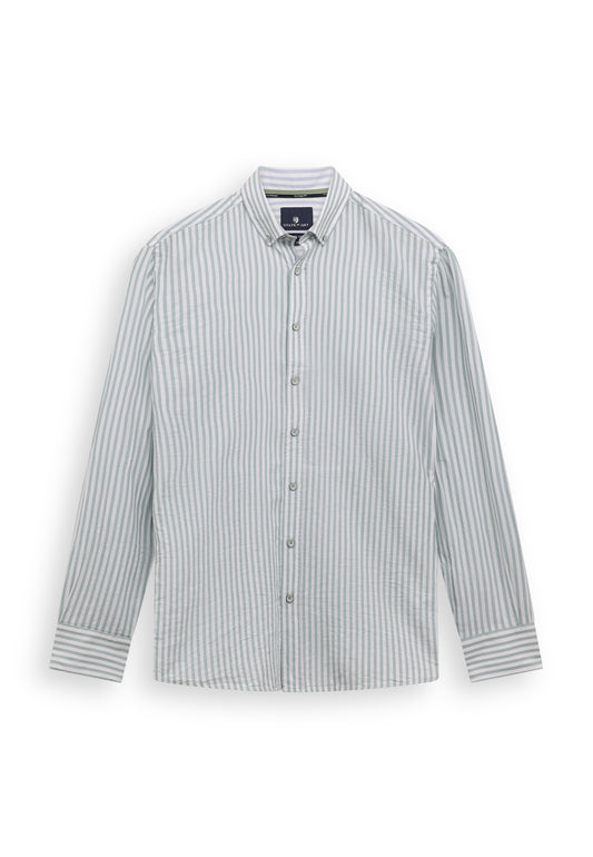 Orange striped cotton regular fit shirt State of Art - 16158/2811