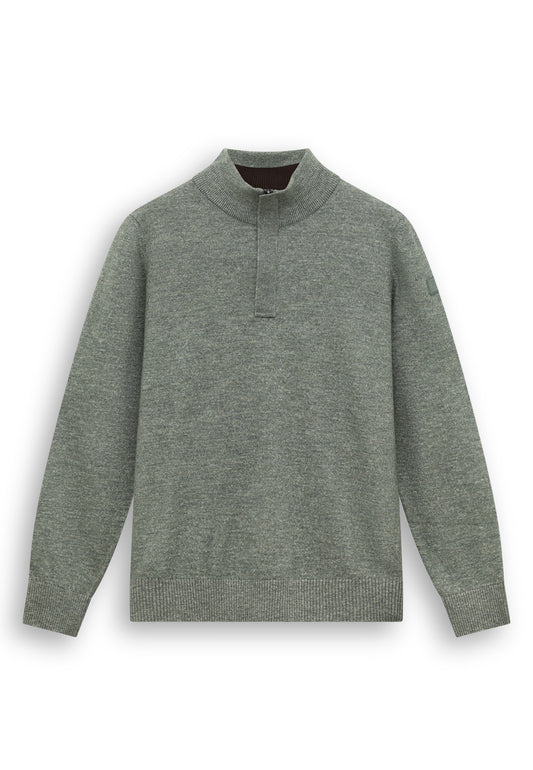 Green pullover with zip State of Art - 26077/3619