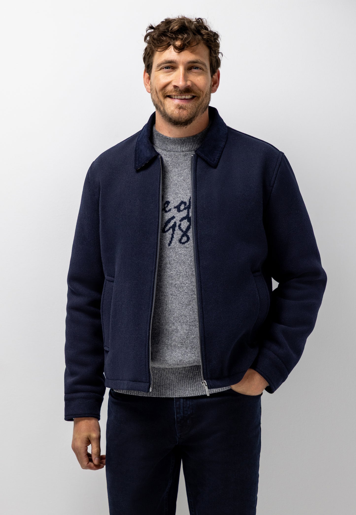 Navy  short outdoor jacket State of Art - 26838/5900