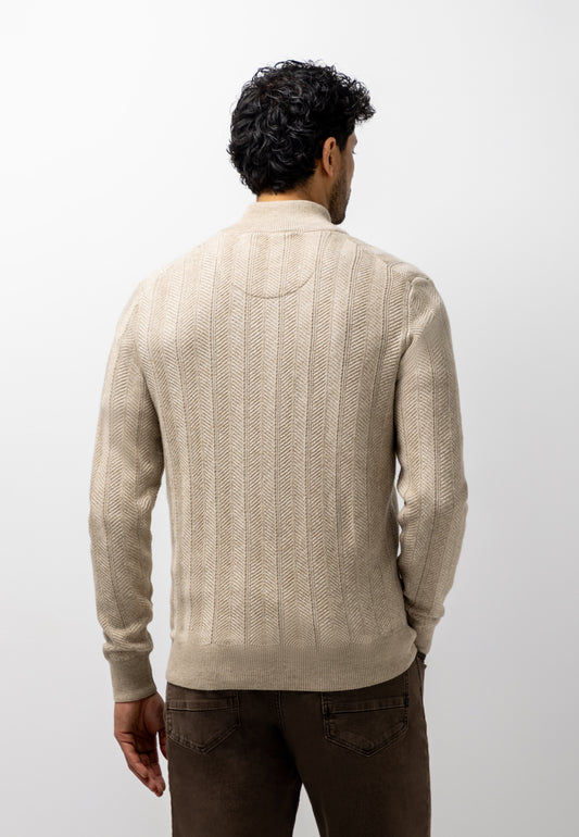Zandkleurig visgraat gilet State of Art - 26047/1914