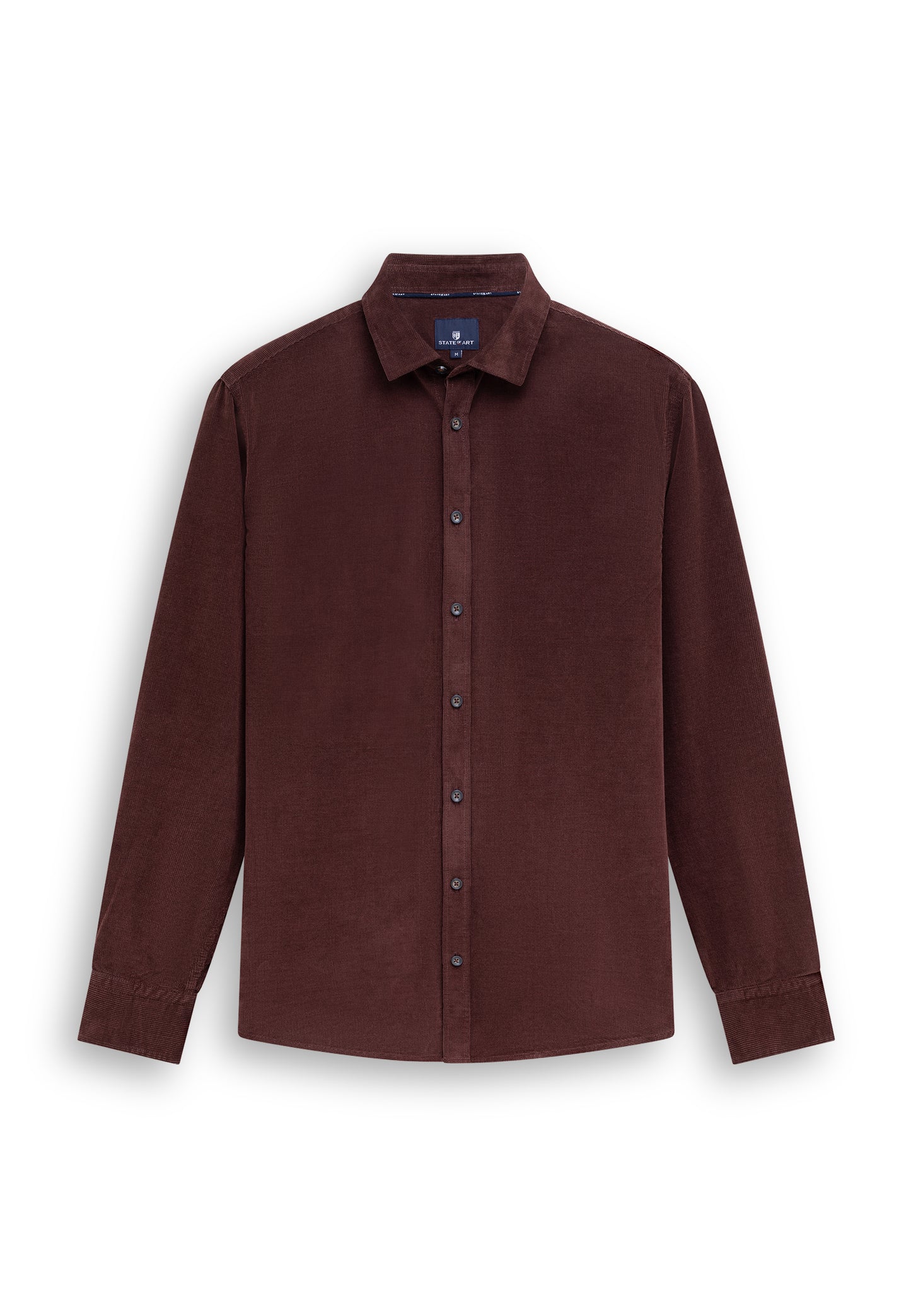 Donkerrood corduroy regular fit overhemd State of Art - 26294/4249