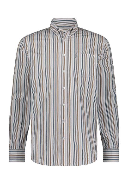 Camel striped cotton regular fit shirt State of Art - 23269/1155