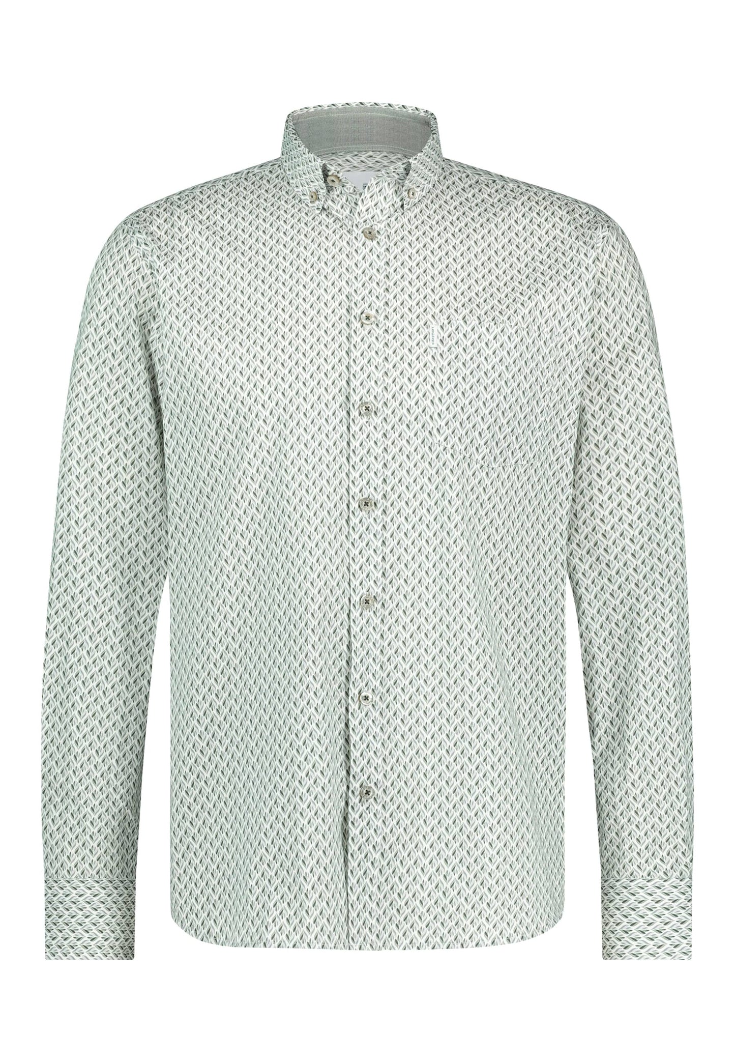 Grey cotton regular fit shirt with print State of Art - 23220/1156