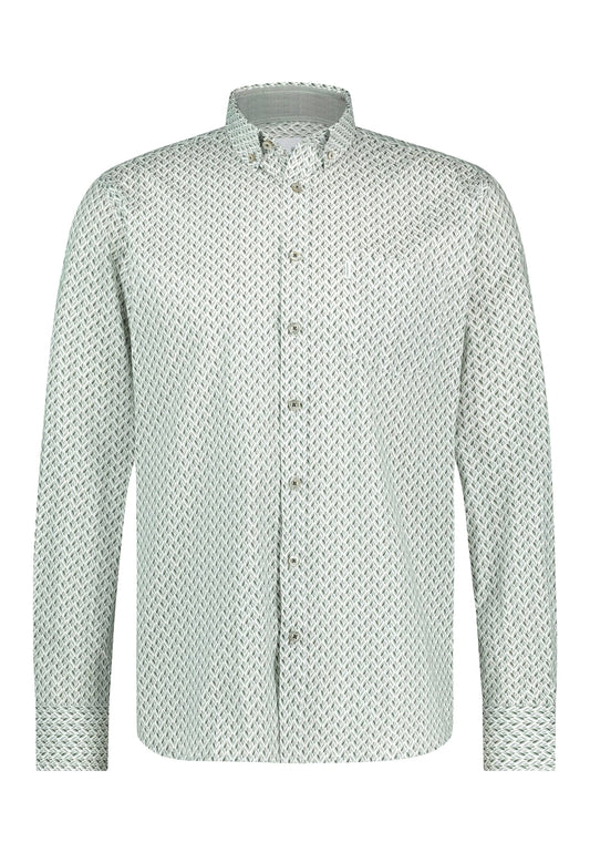 Grijs katoenen regular fit overhemd met print State of Art - 23220/1156