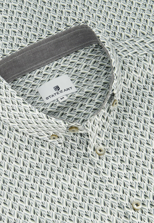 Grijs katoenen regular fit overhemd met print State of Art - 23220/1156