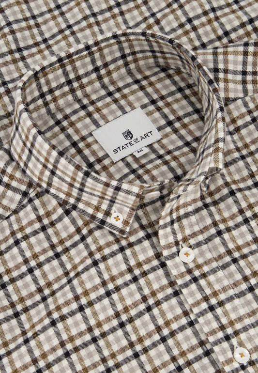Brown checkered flannel regular fit shirt State of Art - 23243/1723