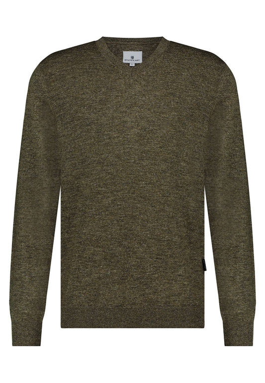Green V-neck pullover State of Art - 23069/3717
