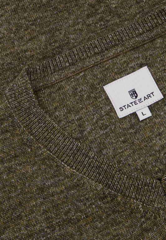 Green V-neck pullover State of Art - 23069/3717