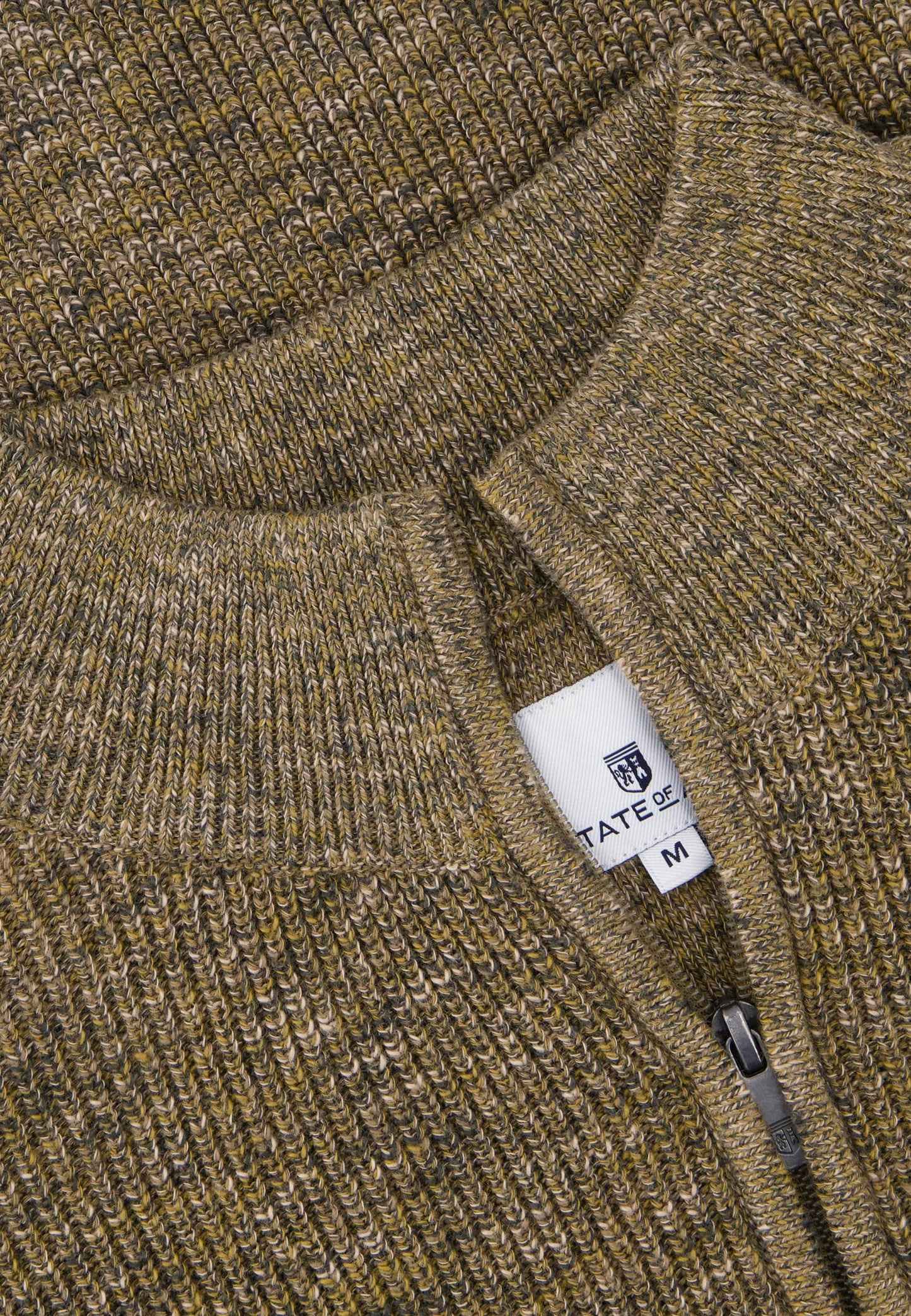 Khaki cotton half zip pullover State of Art - 23046/3816