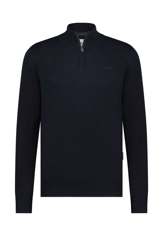 Navy half zip cotton pullover State of Art - 23004/5900