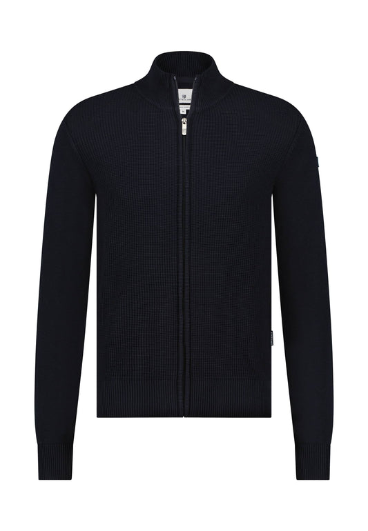 Navy structured cotton cardigan State of Art - 23006/5900