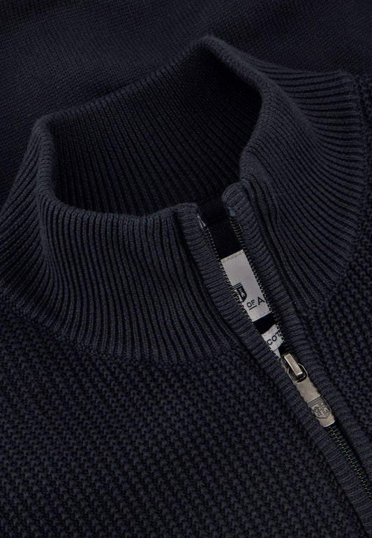 Navy structured cotton cardigan State of Art - 23006/5900