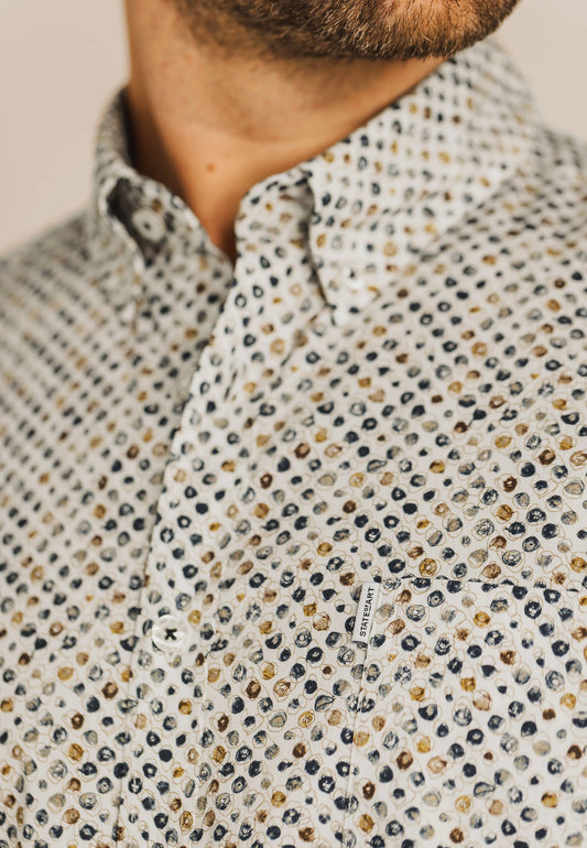 Camel katoenen regular fit overhemd met stippen State of Art - 24244/1184