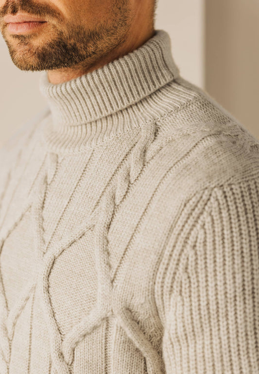 Offwhite cable turtleneck pullover State of Art - 24032/1400