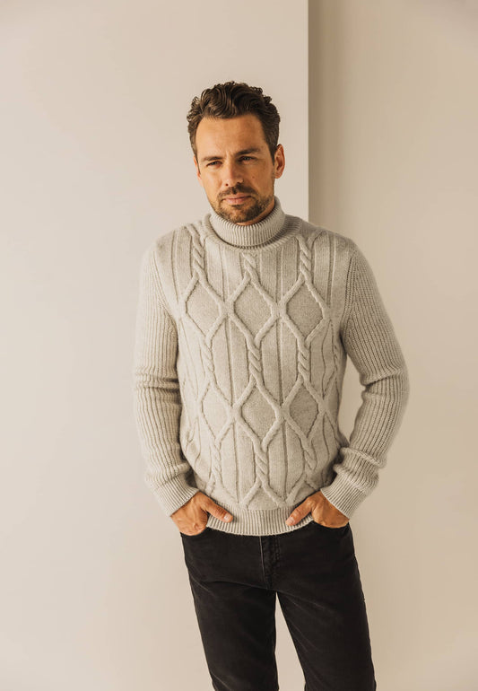 Offwhite cable turtleneck pullover State of Art - 24032/1400