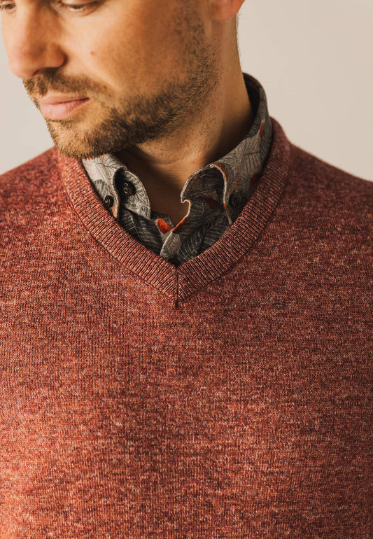 Grijze V-hals pullover State of Art - 24011/9200