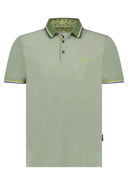 Green structured mercerized cotton polo State of Art - 14452/3611
