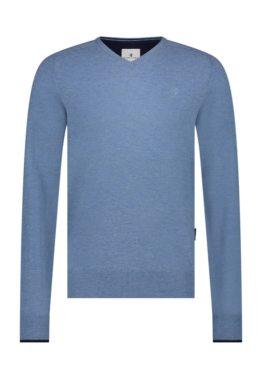 Groene wollen V-hals pullover State of Art - 24000/3900