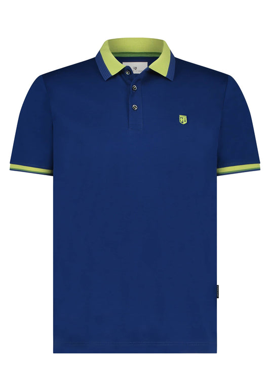 Blue mercerized cotton polo State of Art - 14453/5700