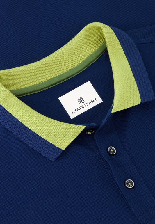 Blue mercerized cotton polo State of Art - 14453/5700