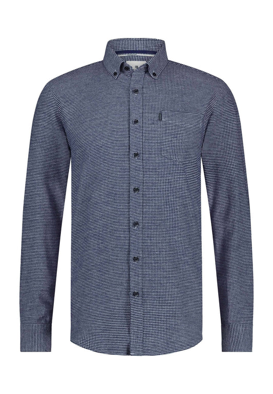 Blauw geruit katoenen regular fit overhemd State of Art - 24205/5711