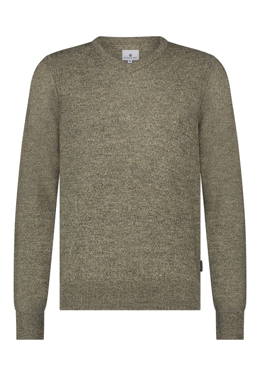 Grijze V-hals pullover State of Art - 24011/9200