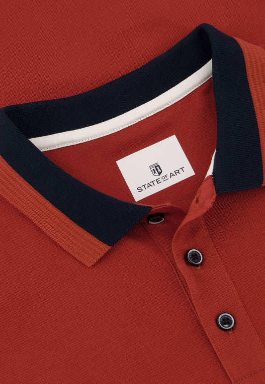 Red mercerized cotton polo State of Art - 14453/4400