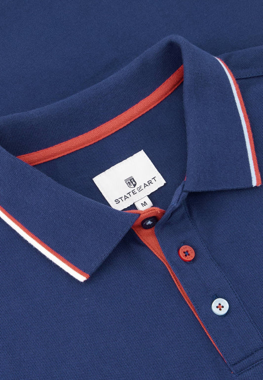 Blue cotton polo State of Art - 14407/5700