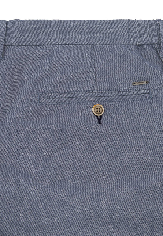 Indigo cotton linnen short State of Art - 14658/5700