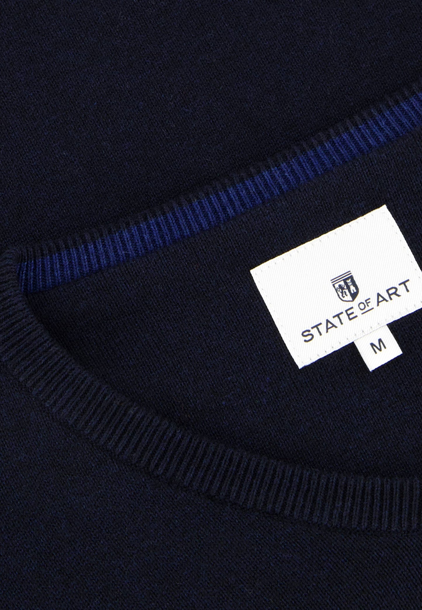 Blauwe katoenen pullover met V-hals State of Art - 14030/5700
