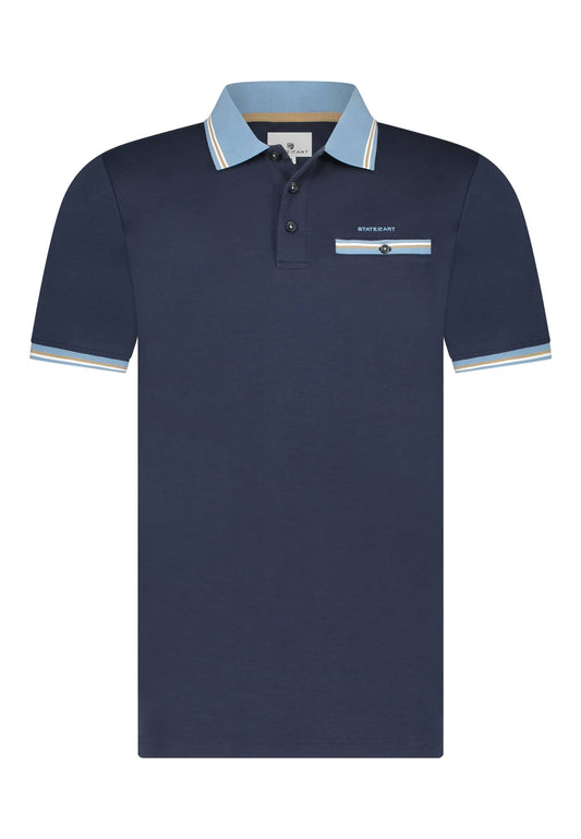 Navy cotton polo State of Art -14403/5900