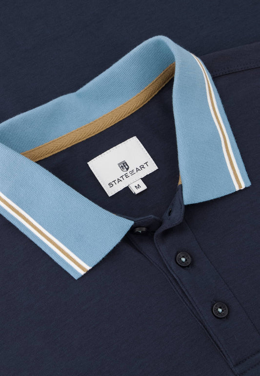 Navy cotton polo State of Art -14403/5900