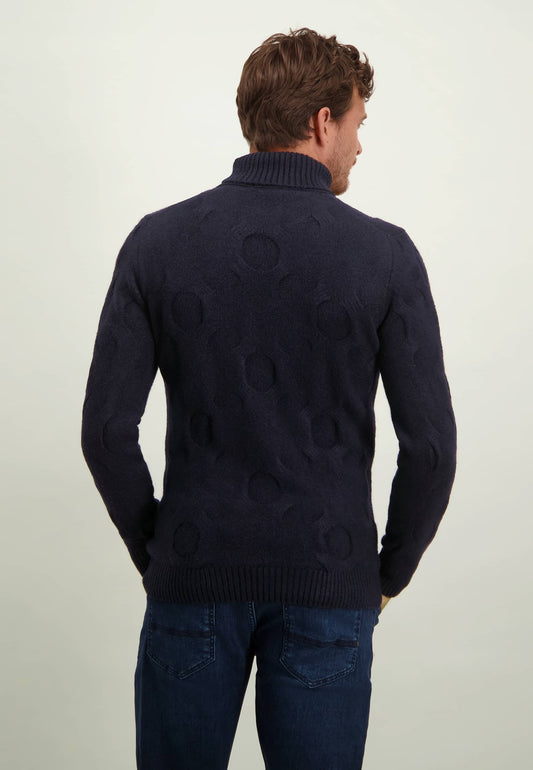 Navy cable turtleneck pullover State of Art - 23745/5900