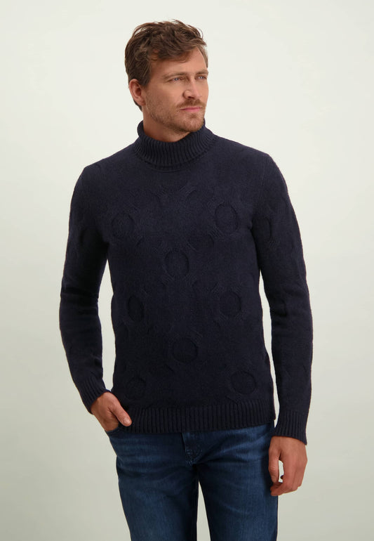 Navy cable turtleneck pullover State of Art - 23745/5900