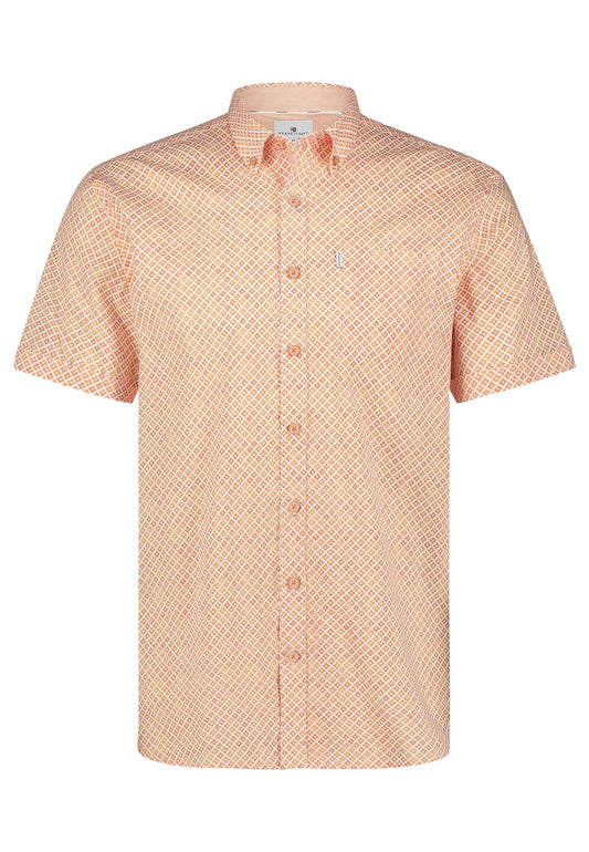 Orange cotton short sleeve regular fit shirt with print State of Art - 15227/1126