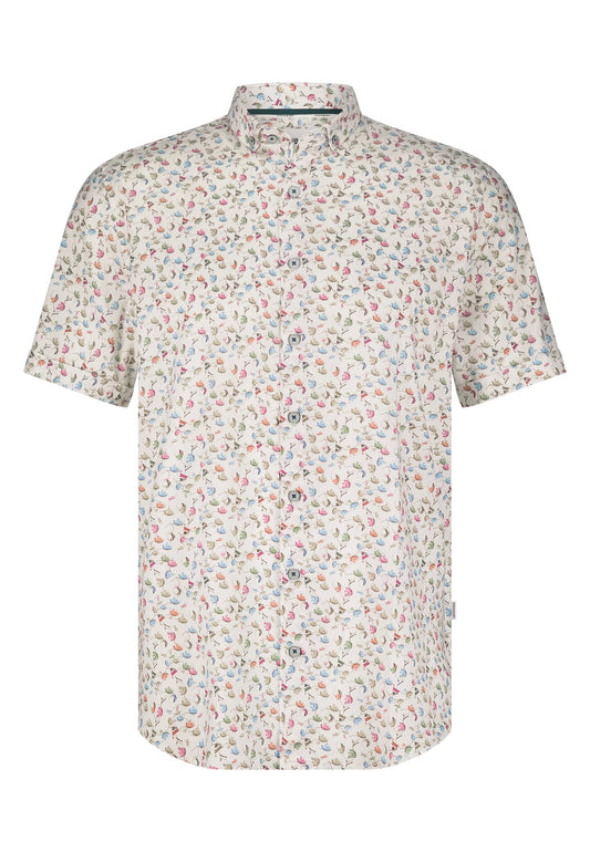 Multicolor overhemd met korte mouwen en reguliere pasvorm met print State of Art - 15291/1136